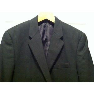 ALFANI MEN'S CHARCOAL 100%WOOL PLAID SPORT JACKET COAT BLAZER SIZE: 44L
